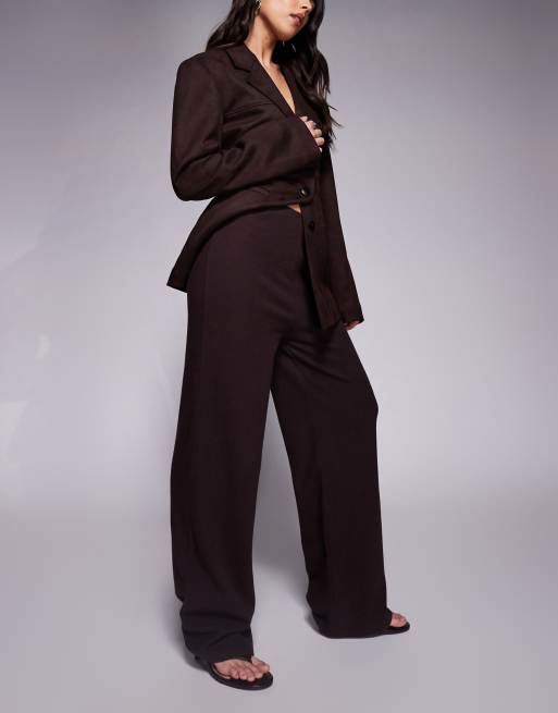 ASOS DESIGN - Pantaloni dritti spazzolati marroni a coste, 2 di 5