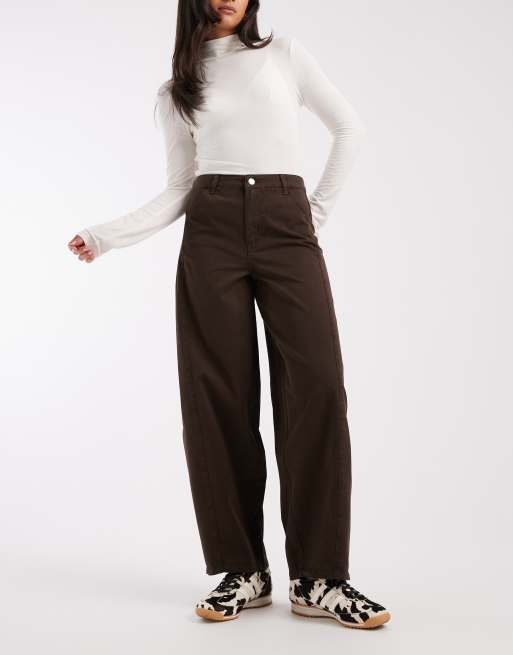ASOS DESIGN - Pantaloni effetto carta bombati color cioccolato, 5 di 5