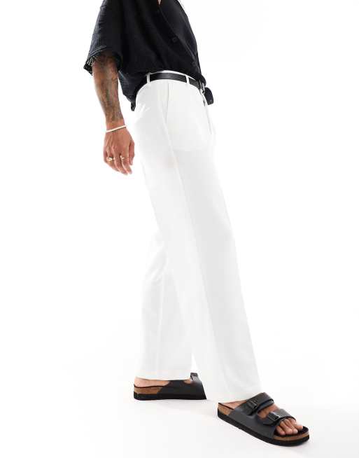 ASOS DESIGN - Pantaloni eleganti a fondo ampio bianchi