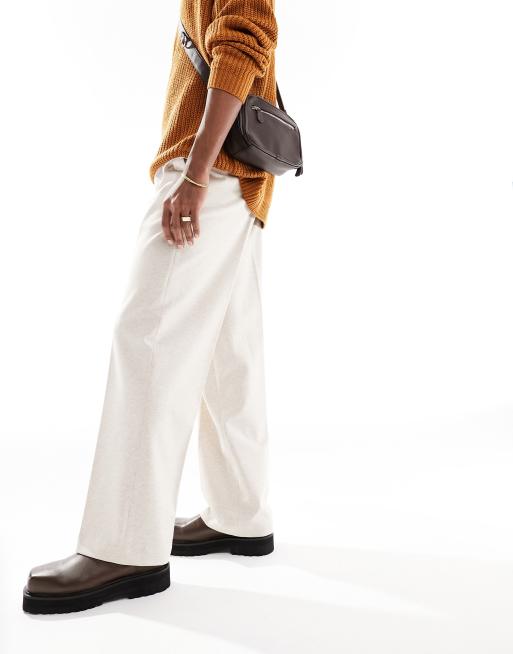 ASOS DESIGN - Pantaloni eleganti a fondo ampio color pietra testurizzato, 2 di 5