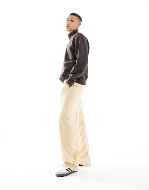ASOS DESIGN - Pantaloni eleganti a fondo ampio color pietra, 2 di 5
