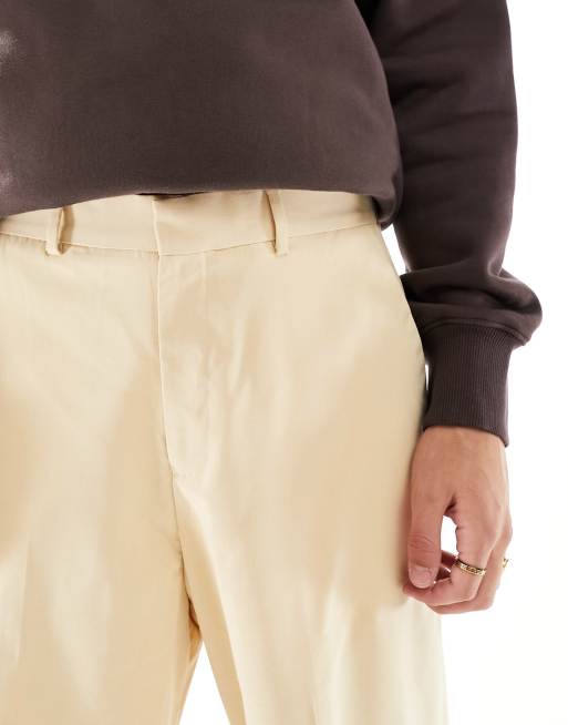 ASOS DESIGN - Pantaloni eleganti a fondo ampio color pietra, 3 di 5