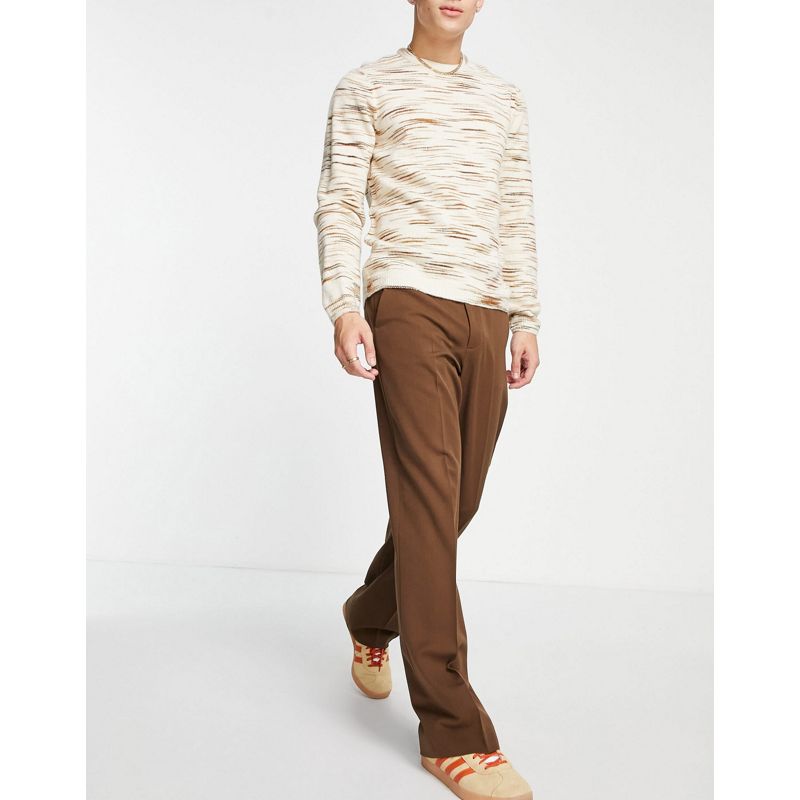 Pantaloni e chino Pantaloni eleganti DESIGN - Pantaloni eleganti a fondo ampio marrone cioccolato