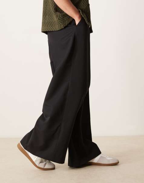 ASOS DESIGN - Pantaloni eleganti a fondo super ampio neri - view 1