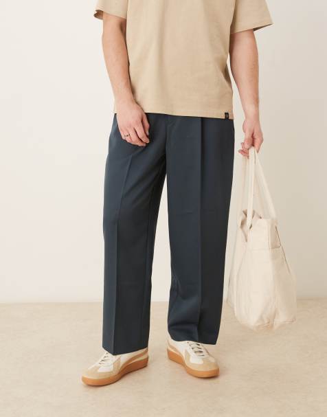 ASOS DESIGN - Pantaloni eleganti a palloncino color blu scuro con pieghe sul davanti - view 1
