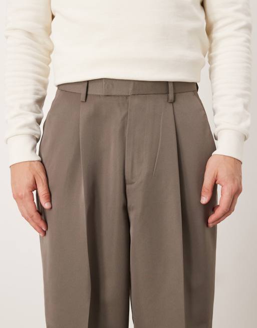 ASOS DESIGN - Pantaloni eleganti a palloncino color visone con pieghe sul davanti, 4 di 5