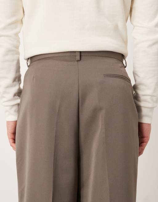ASOS DESIGN - Pantaloni eleganti a palloncino color visone con pieghe sul davanti, 5 di 5