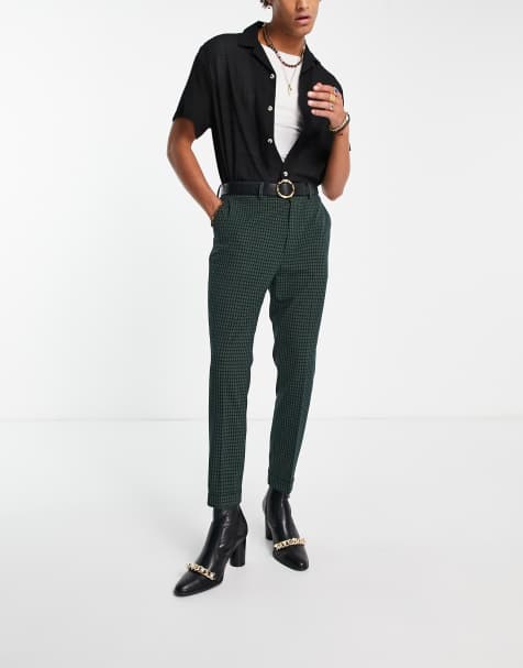 ASOS DESIGN - Pantaloni eleganti affusolati blu navy a quadretti - view 1