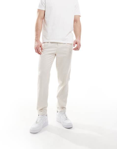 ASOS DESIGN - Pantaloni eleganti affusolati écru microtesturizzati - view 1