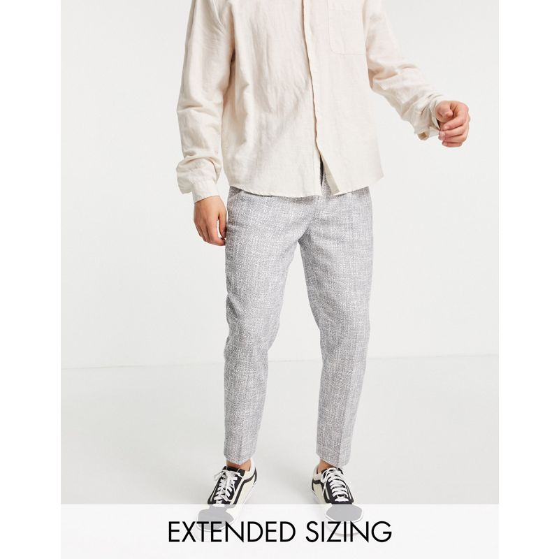 Pantaloni eleganti Uomo DESIGN - Pantaloni eleganti affusolati grigi a tratteggio incrociato