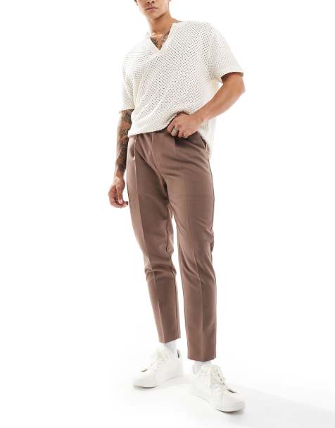 ASOS DESIGN - Pantaloni eleganti affusolati marrone chiaro - view 1
