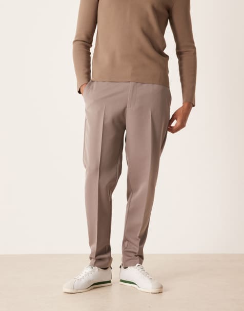ASOS DESIGN - Pantaloni eleganti affusolati marroni con elastico in vita - view 1