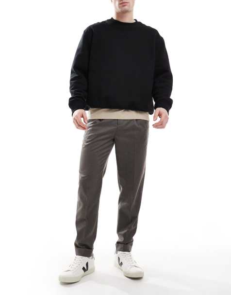 ASOS DESIGN - Pantaloni eleganti affusolati marroni microtesturizzati - view 1