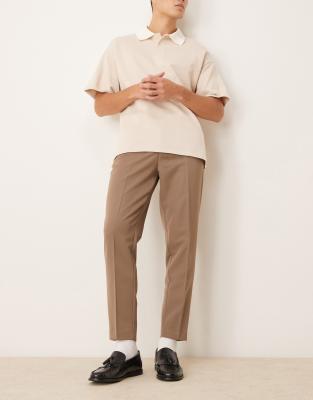 ASOS DESIGN - Pantaloni eleganti affusolati marroni - view 1