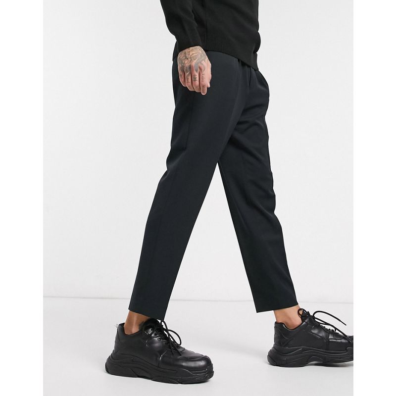 Uomo Pantaloni cargo DESIGN - Pantaloni eleganti affusolati neri