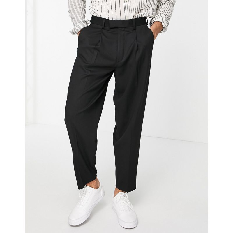 Uomo Pantaloni e chino DESIGN - Pantaloni eleganti affusolati oversize neri