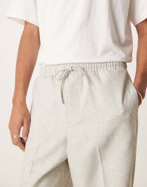ASOS DESIGN - Pantaloni eleganti ampi grigi testurizzati fiammati in coordinato, 2 di 5