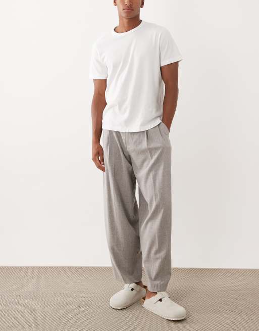 ASOS DESIGN - Pantaloni eleganti bombati in tessuto effetto lino testurizzato grigio, 2 di 5