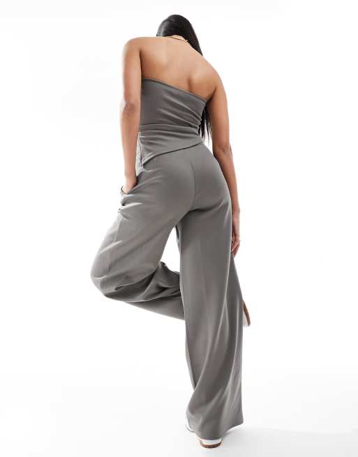 ASOS DESIGN - Pantaloni eleganti con fondo ampio color antracite in coordinato, 2 di 5