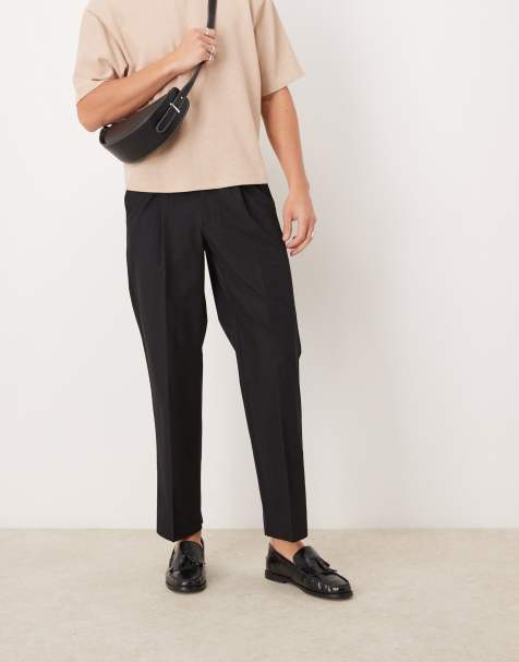 ASOS DESIGN - Pantaloni eleganti dritti neri con asole per bottoni - view 1