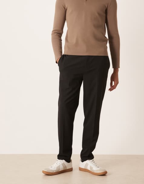 ASOS DESIGN - Pantaloni eleganti ed elasticizzati neri affusolati e con vita elasticizzata - view 1