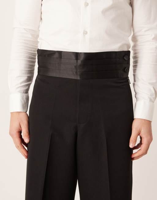 ASOS DESIGN - Pantaloni eleganti neri ampi con fascia in vita, 4 di 5