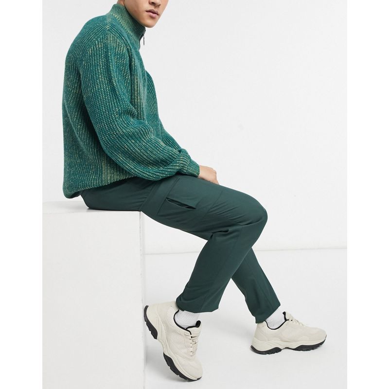 Pantaloni cargo wNoR0 DESIGN - Pantaloni eleganti skinny cargo verde scuro