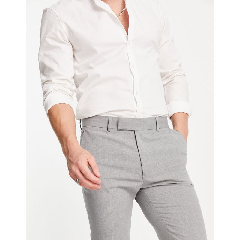 Uomo sc4V9 DESIGN - Pantaloni eleganti skinny grigi