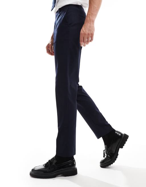 ASOS DESIGN - Pantaloni eleganti slim blu navy, 3 di 5