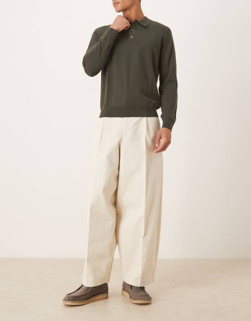 ASOS DESIGN - Pantaloni eleganti super affusolati in 100% cotone bianchi con pieghe sul davanti, 2 di 5