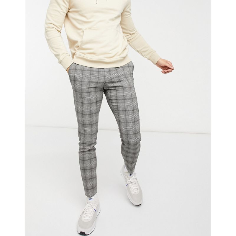 Pantaloni skinny 1Bkd8 DESIGN - Pantaloni eleganti super skinny a quadri