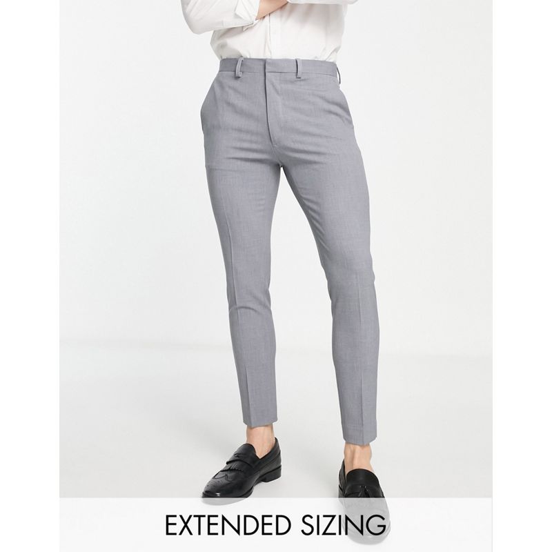 Pantaloni skinny Ol23L DESIGN - Pantaloni eleganti super skinny corti in grigio