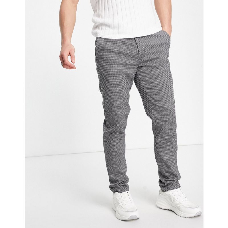 VGcUt Pantaloni e chino DESIGN - Pantaloni eleganti super skinny grigi micro testurizzati
