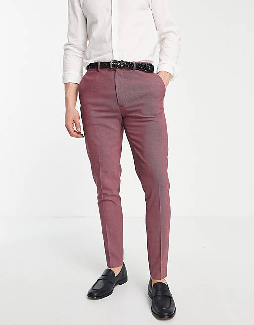 Pantaloni eleganti super skinny bordeaux Asos Uomo Abbigliamento Pantaloni e jeans Pantaloni Pantaloni chinos 