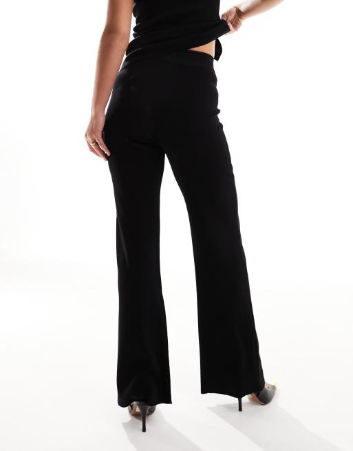 ASOS DESIGN - Pantaloni in maglia a fondo ampio neri in coordinato, 2 di 5