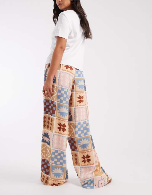 ASOS DESIGN - Pantaloni in misto lino con stampa fantasia, 3 di 5