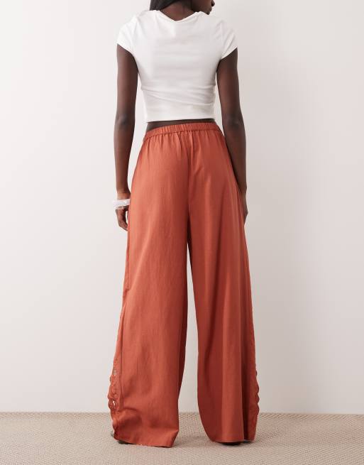 ASOS DESIGN - Pantaloni in pizzo ricamati, 3 di 5
