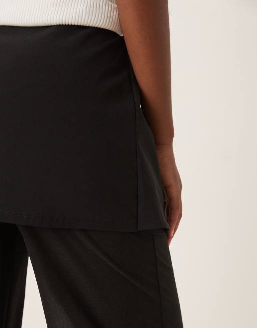  ASOS DESIGN - Pantaloni in tessuto a rete misto neri con gonna sovrapposta allacciata lateralmente, 5 di 5
