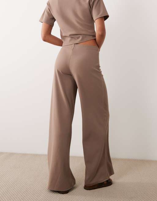 ASOS DESIGN - Pantaloni in twill di jersey color pietra in coordinato, 2 di 5