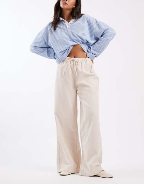 ASOS DESIGN - Pantaloni joggers a fondo ampio in tessuto a coste color pietra - view 1