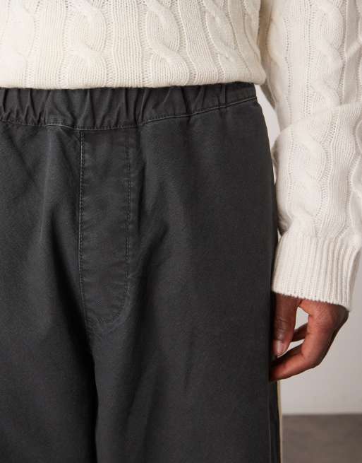 ASOS DESIGN - Pantaloni larghi a palloncino color antracite con riga laterale, 3 di 5