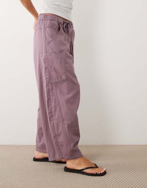 ASOS DESIGN - Pantaloni multitasche voluminosi lilla slavato, 2 di 5