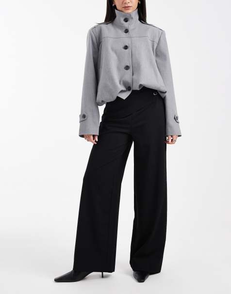 ASOS DESIGN - Pantaloni neri con cintura e dettaglio stile gonna - view 1