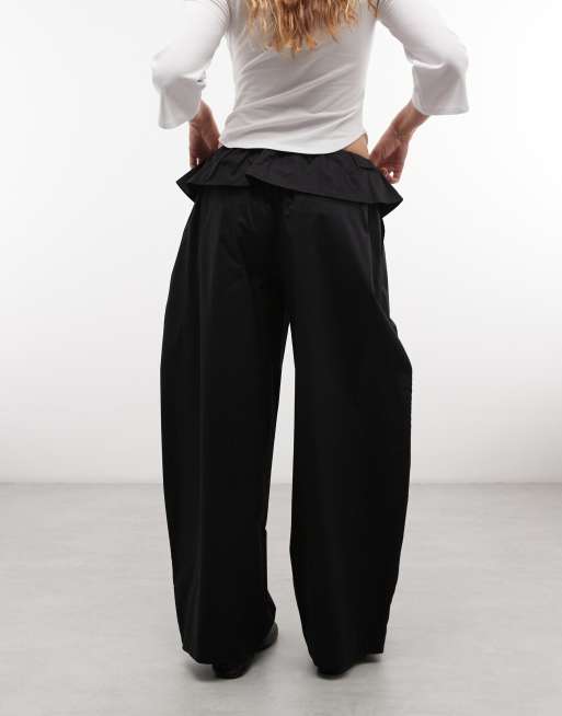 ASOS DESIGN pantaloni neri con vita ripiegata, 5 di 5