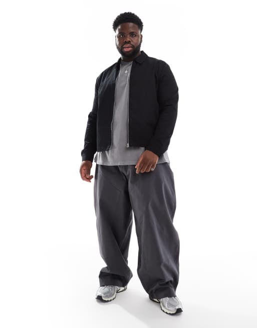 ASOS DESIGN - Pantaloni oversize extra ampi con pannelli sulle ginocchia in tela grigio antracite , 2 di 5