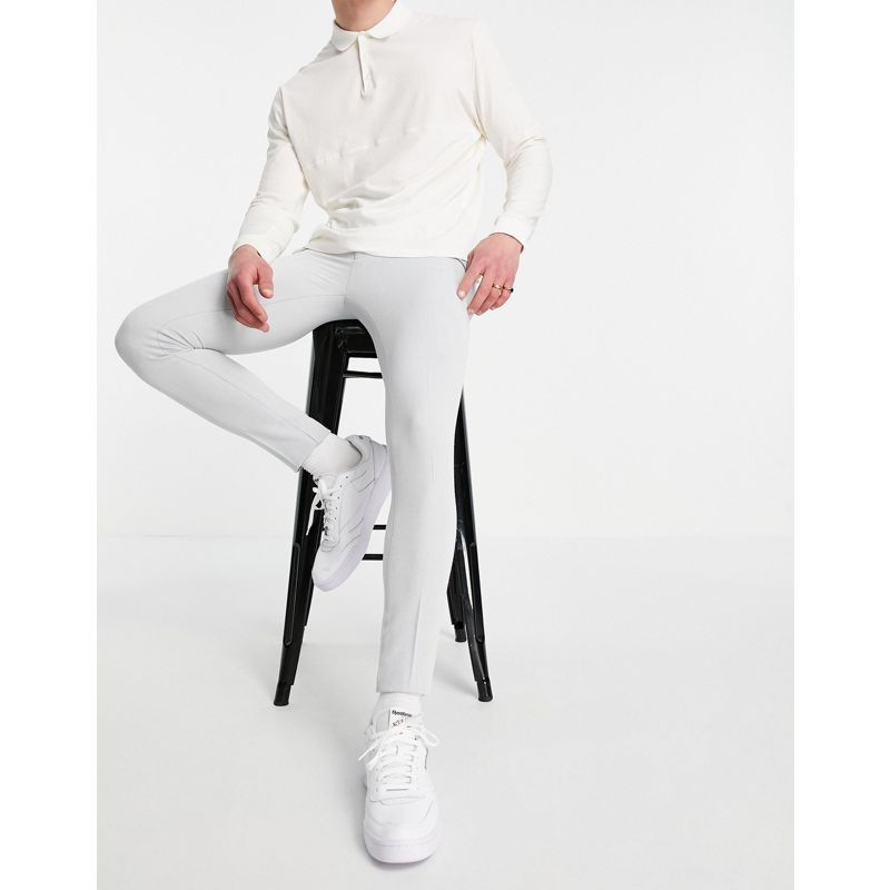 DESIGN - Pantaloni Oxford super skinny eleganti grigi