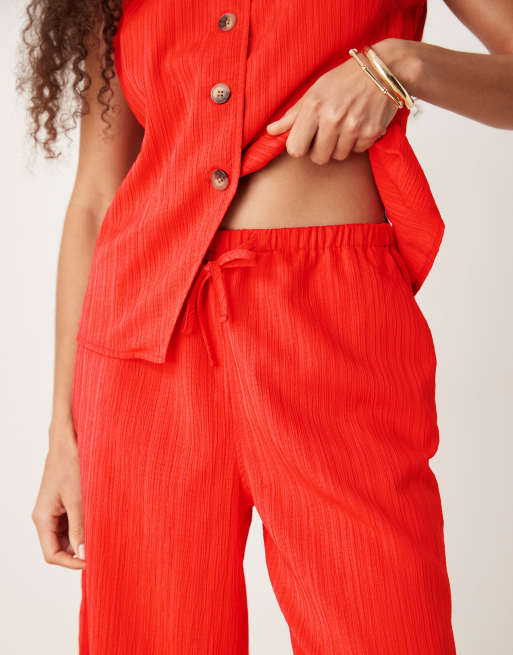 ASOS DESIGN - Pantaloni palazzo arancioni stropicciati in coordinato, 2 di 5