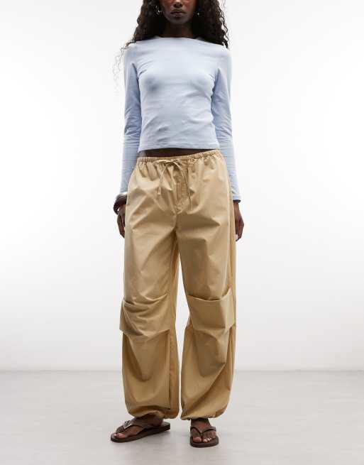 ASOS DESIGN pantaloni parachute balloon beige, 2 di 5