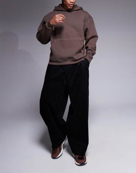 ASOS DESIGN - Pantaloni parachute in velluto a coste neri - view 1