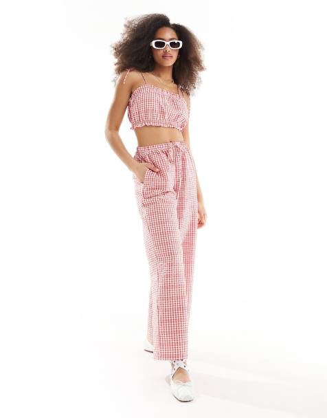 ASOS DESIGN - Pantaloni rossi a quadretti - view 1